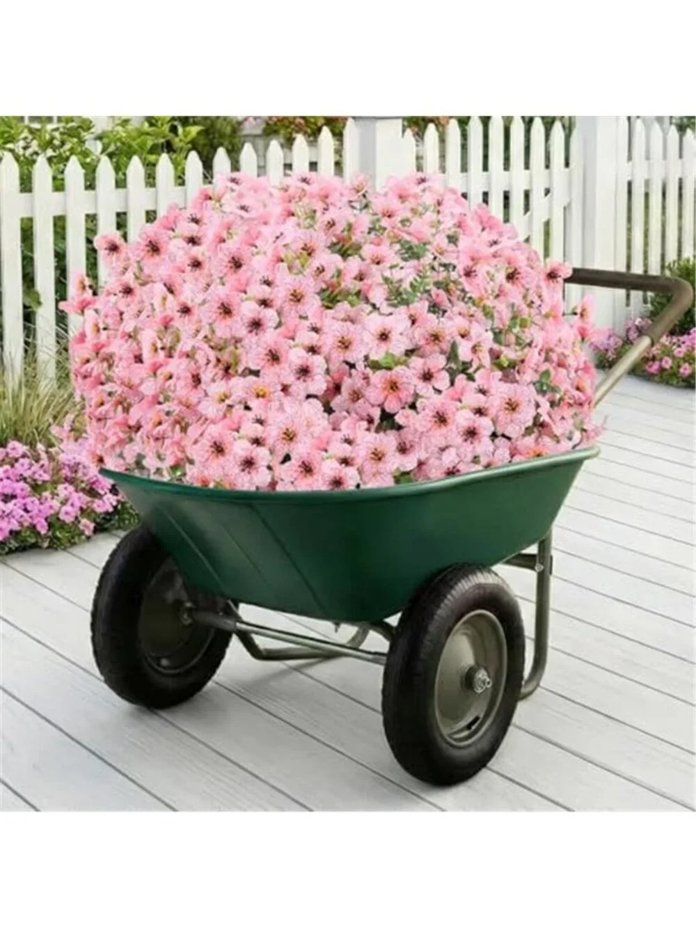 Artificial Outdoor Flowers UV Resistant Fake Plants Porch Decor Pink 13 Bundles